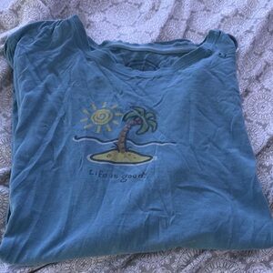 Life Is Good Blue Circle Logo T-Shirt